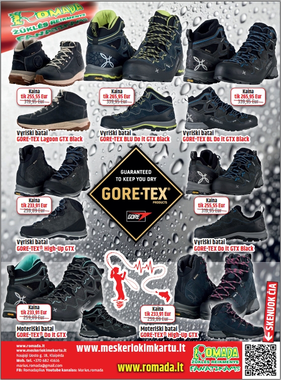 Batai iš Gore-Tex 100% Nepralaidūs Vandeniui Kvepuojantys