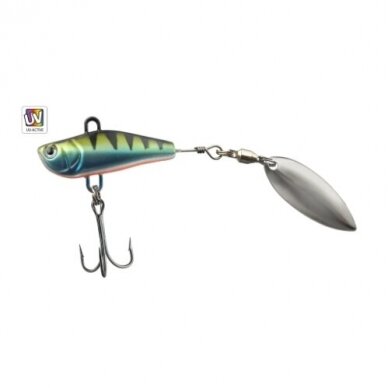 Blizgė Spin Tail Jig su lapeliu 17g 5cm UV 2