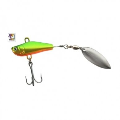 Blizgė Spin Tail Jig su lapeliu 17g 5cm UV 3