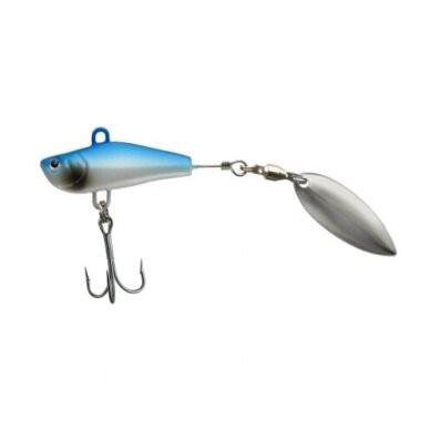 Blizgė Spin Tail Jig su lapeliu 17g 5cm UV 4