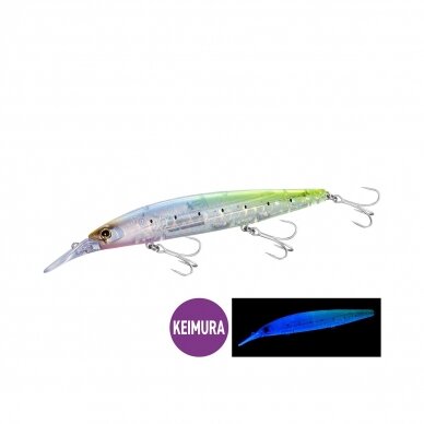 Naujiena 2024 metų Vobleris Shimano Exsence DIVE ASSASSIN 125S FB 125mm 28g Skęstantis Novatoriškas jerkbait, turintis unikalią „Flash Boost“ funkciją 9