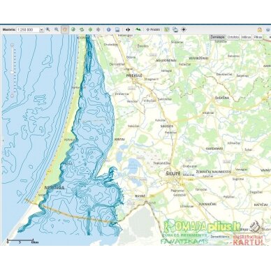 Chart-LT 8-GB Map158 Lietuvos batimetrinis žemėlapis Deep Sonarams Lowrance Eholotams