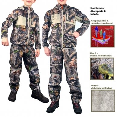 Demisezoninis vaikiškas Moteriškas kostiumas Camo