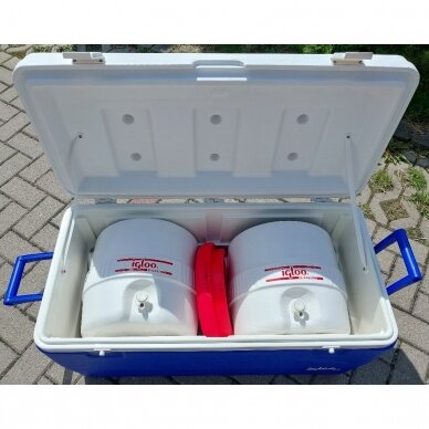 Komplektas Dėžė šaltkrepšis Igloo Marine Ultra 94 Cool Box Cooler Šaldytuvas Stalas Sėdynė Made in USA 88L +DOVANŲ 2 Thermo Bakai sėdynės po 11 Litrų 1