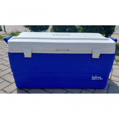 Komplektas Dėžė šaltkrepšis Igloo Marine Ultra 94 Cool Box Cooler Šaldytuvas Stalas Sėdynė Made in USA 88L +DOVANŲ 2 Thermo Bakai sėdynės po 11 Litrų 3