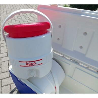 Komplektas Dėžė šaltkrepšis Igloo Marine Ultra 94 Cool Box Cooler Šaldytuvas Stalas Sėdynė Made in USA 88L +DOVANŲ 2 Thermo Bakai sėdynės po 11 Litrų 8