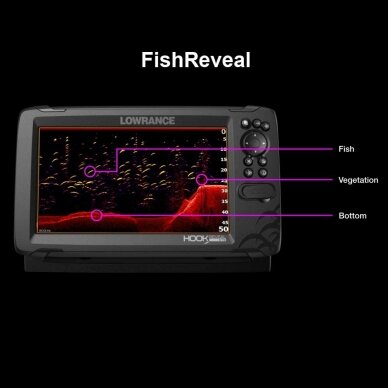 Echolotas Lowrance HOOK Reveal 9 TripleShot with CHIRP, SideScan, DownScan &amp; Base Map 3