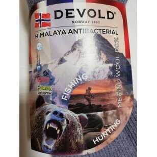 Kojinės Devold Himalay Merino Dydis 43-46 -30C 80% Merino Vilna Žvejams ir Medžiotojams spalva juoda