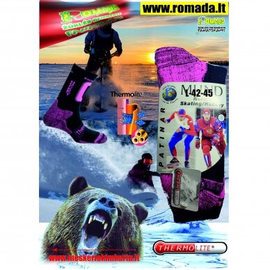 Kojinės Ice-skate, Hockey, Ice Fishing, Hunting iš Thermolite®medžiagos Dydis 42-45 iki -28C Greitai pašalina drėgmę Made in Spain Firmos MUND