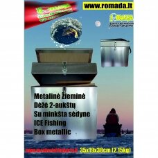 Naujiena Metalinė Žieminė dėžė 2-aukštų su minkšta sėdyne ICE Fishing Box metallic