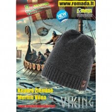 Naujiena Viking Merino Vilnos 100% Šilta Žieminė Kepurė megzta Beanie