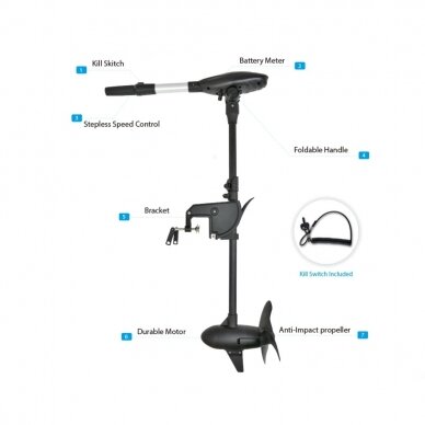 Naujos Kartos Elektrinis variklis Haswing Protruar 3.0 24V 110lbs(3HP) Koja-90cm 3-Arklio Jėgos Naujausios technologijos bešepetėlinis variklis 5