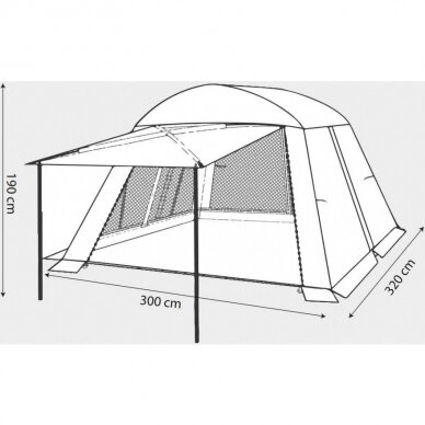 Palapinė vasarinė Carp Exclusive su veranda 300 x 320 x 190 cm 3