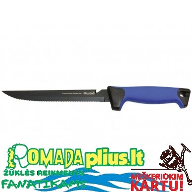 Peilis Knife 8inch padengtas Teflonu Filiavimo su dantukais Nerūdijančio plieno peilis geležtė 20cm  Aukšta Kokybė Mustad Norway