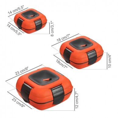 Pietų dėžutės 3vnt Thermo Orange Termosas Maistui Maisto Termosas 1