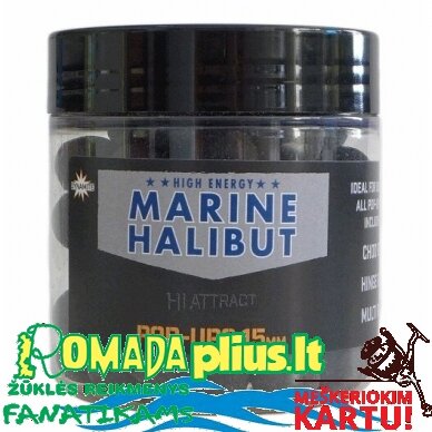 Plaukiantis boiliai DYNAMITE BAITS MARINE HALIBUT POP-UP 15mm