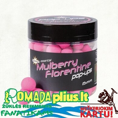 Plaukiantys Boiliai Mulberry Florentine Fluro Pop-Ups 15mm