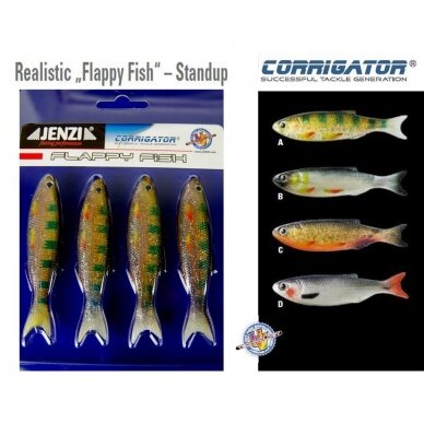 Riperiai 4vnt Realistic Flappy Fish 3D UV GERMANY IŠPARDAVIMAS -50%