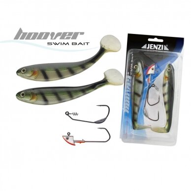 Riperiai Set Swim-Bait Plaukiantis 3D guminukai Perch 13.5cm