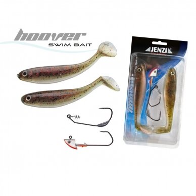 Riperiai Set Swim-Bait Plaukiantis 3D guminukai UV Brown Trout