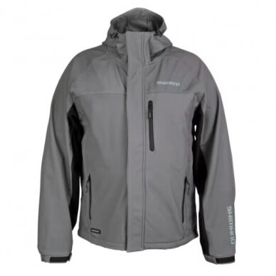 Shimano Striukė NEW 2025m Shimano Wear Soft Shell Jacket Grey Pilka Atspari Vandeniui Vėjui Kvėpuojanti