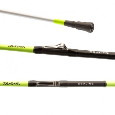 Spiningas jūrinis DAIWA Kelioninis Sea Line Xtrem Interline Travel 2.35m 15-30LB 4-dalių Transportavimo ilgis 65cm + Kietas Dėklas 2