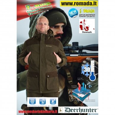 Striukė Žieminė Deerhunter Eagle Winter Medžioklinė Ruda Apranga Medžiotojui DEER-TEX® Performance Shell 100% atsparus vandeniui