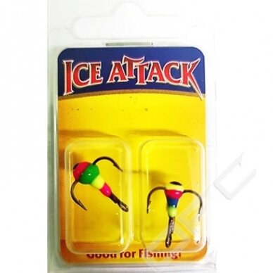 Trišakiai Mustad ICE Attack su akutėmis Ice Fishing Dydis Nr.16 Parduodami po 1vnt