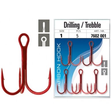 Trišakis Vanadium RED Titan 3vnt Nr.3/0 Trolling 1