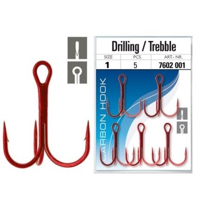 Trišakis Vanadium RED Titan 3vnt Nr.3/0 Trolling