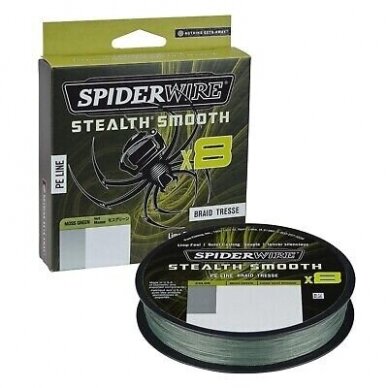 Valas pintas Spiderwire Stealth Smooth 8 Moos Green USA 150m