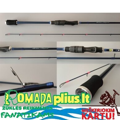 Vienetinis gaminys Ekskliuzyvinis Rankų Darbo Japan Spiningas Falx BLUE RAPID 2.53m, 5-25g