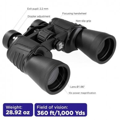 Žiūronai Zoom 10x50 Hunter Black + Dėklas  1